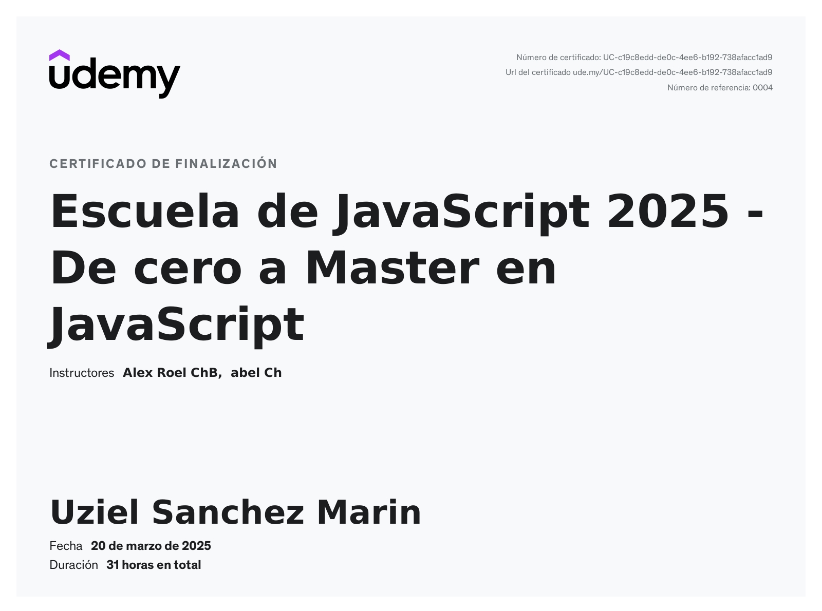 Escuela de JavaScript 2025 - De cero a Master en JavaScript